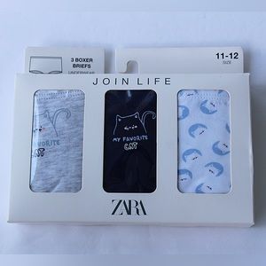 🆕 Zara Girl 3-pk Boxer Briefs  Size 11/12